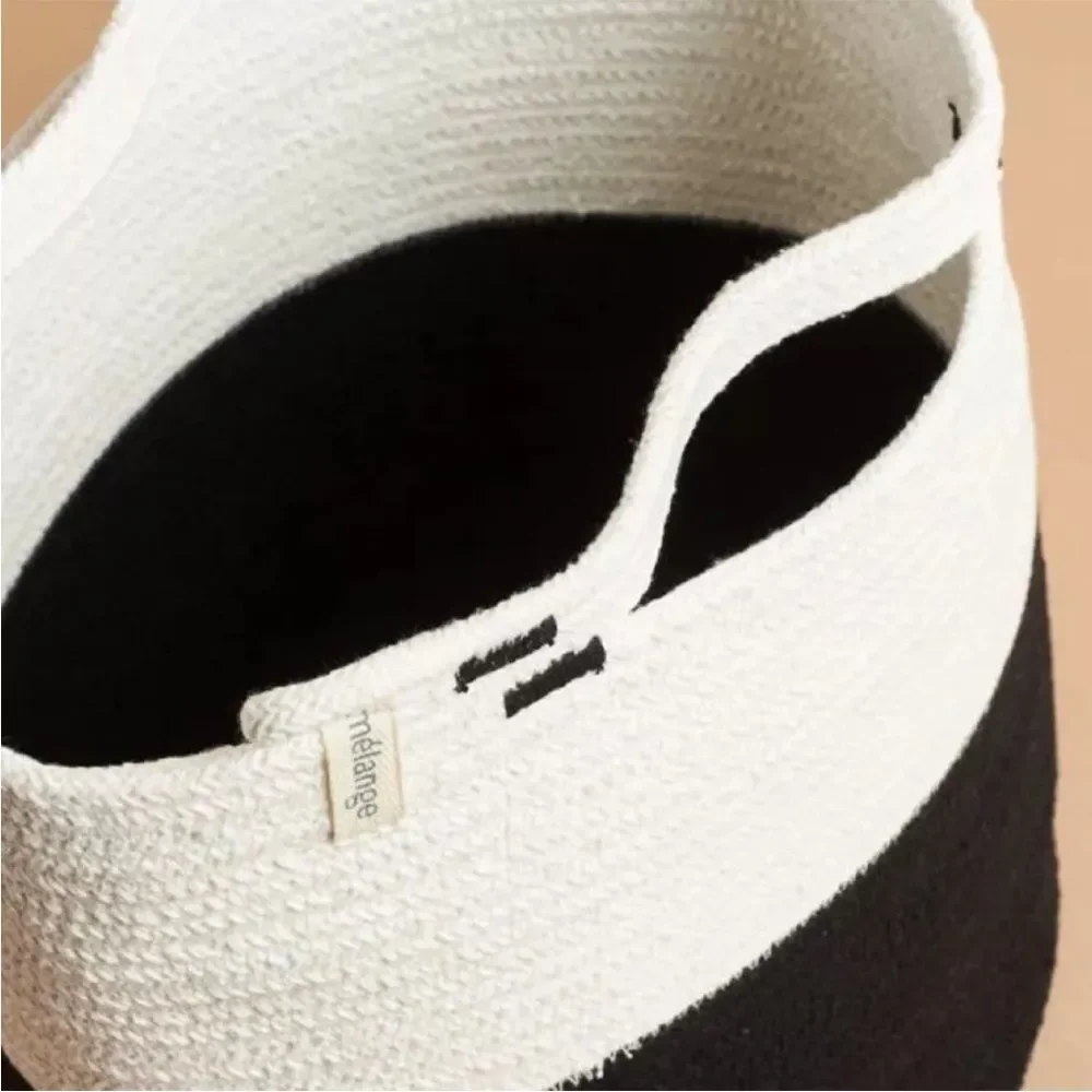 Mia Melange Foldable Cotton Basket Storage NWT